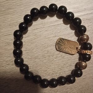 Black And Gold Stretchable Bracelet
